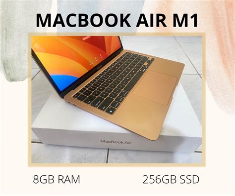 MACBOOK AIR GOLD M1 CHIP 8GB RAM 256GB SSD, Computers & Tech, Laptops & Notebooks on Carousell