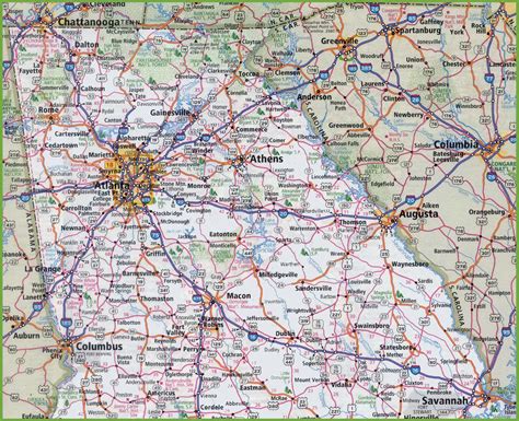 Road Map Of Tennessee And Georgia - Long Dark Ravine Map