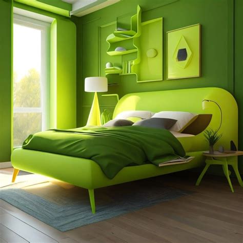 Lime Green Bedroom Design Ideas | Green bedroom design, Beautiful ...