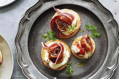 Cheat's blinis with jamon and figs - Recipes - delicious.com.au