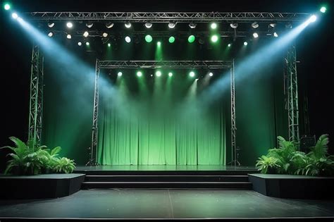 Premium AI Image | Green stage background