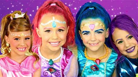 Shimmer ane Shine Makeup and Costume Compilation! Shimmer, Shine, Leah, and Zeta! - YouTube