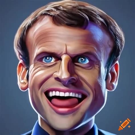 Cartoon of macron in a funny situation on Craiyon