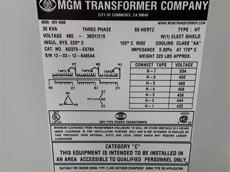 MGM TRANSFORMER COMPANY Three Phase Transformer | Transformers and Power Supplies