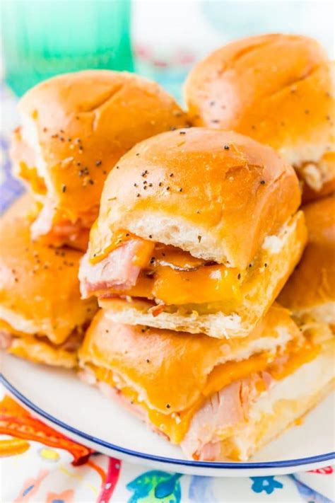 Hawaiian Roll Ham and Cheese Sliders - Sugar and Soul