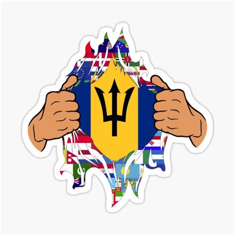 "Barbados flag, bajan pride" Sticker for Sale by All Flags Co | Redbubble