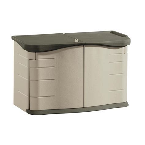 Shop Rubbermaid Olive/Sandstone Resin Outdoor Storage Shed (Common: 55 ...