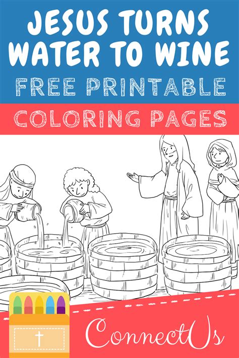 Jesus Turns Water into Wine Coloring Pages for Kids – ConnectUS