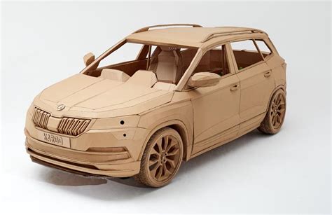 skoda's life-size cardboard car karoq replica is a kid's dream, by lazerian