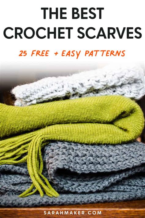 25 Free Easy Crochet Scarf Patterns for Beginners - Sarah Maker