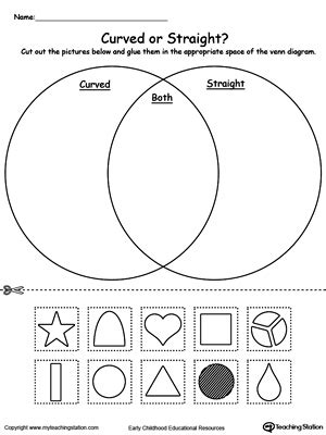 *FREE* Venn Diagram Shapes Curved or Straight | MyTeachingStation.com