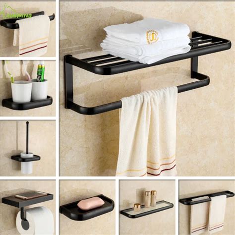 European Pure Brass Black Bathroom Hardware Sets Retro Bathroom ...