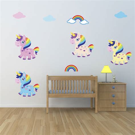 girls unicorn wall stickers by mirrorin | notonthehighstreet.com