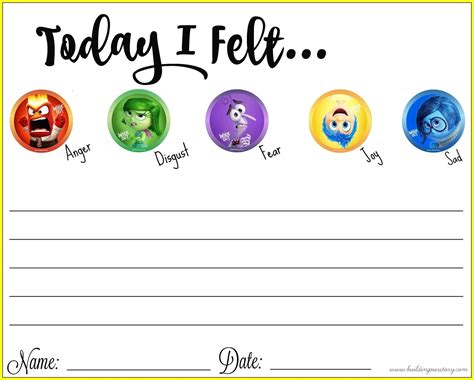 Printable Inside Out Emotions Chart