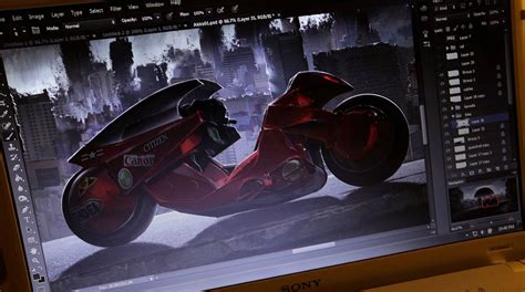 Concept art of Kanedas bike from the live action Akira movie