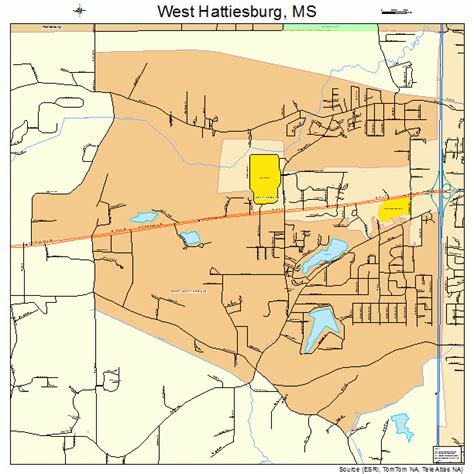 West Hattiesburg Mississippi Street Map 2878890