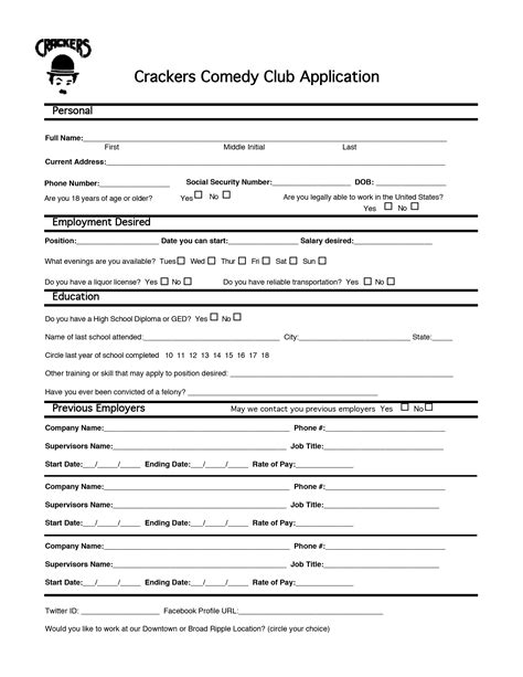 Crackers Comedy | Application for Hiring