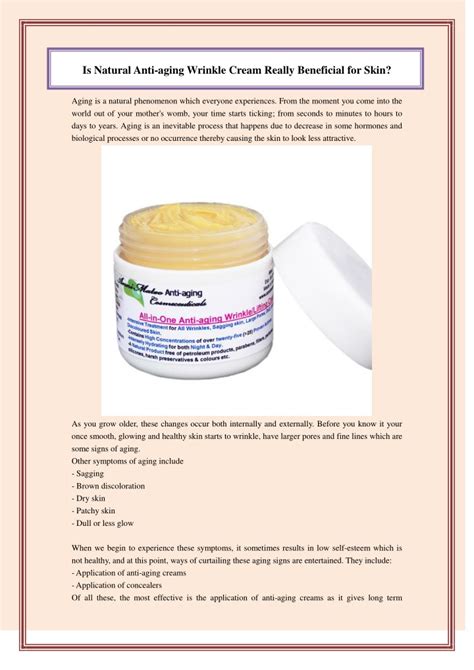 PPT - Is Natural Anti-aging Wrinkle Cream Really Beneficial for Skin? PowerPoint Presentation ...