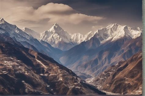 Premium AI Image | Panoramic view of Himalayas mountains