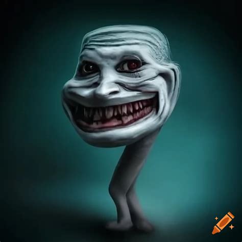 Creepy trollface meme on Craiyon