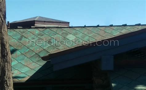 Pre-Aged Copper Diamond Shingles for a Custom Residence in California