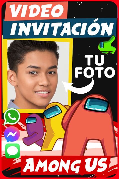 Invitación de AMONG US Birthday Menu, Birthday Gif, Birthday Invitations, Imessage, Invitation ...