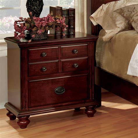 Furniture of America Smithson Transitional Nightstand with 2-Drawer ...