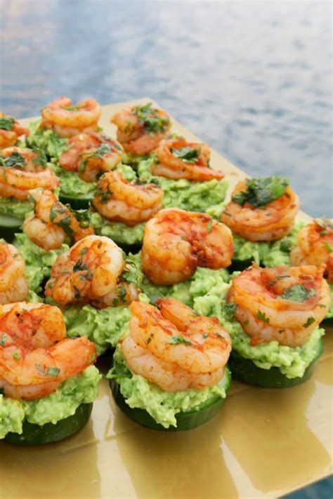 cajun shrimp appetizer with avocado and cucumber – Savvy Planet