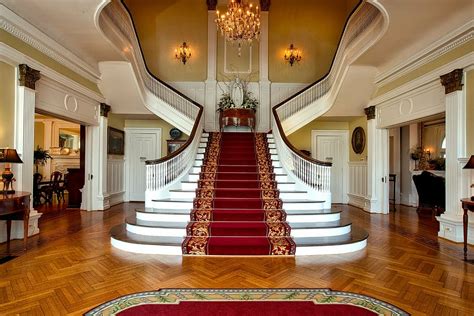 HD wallpaper: staircase inside white painted room, governor's mansion ...