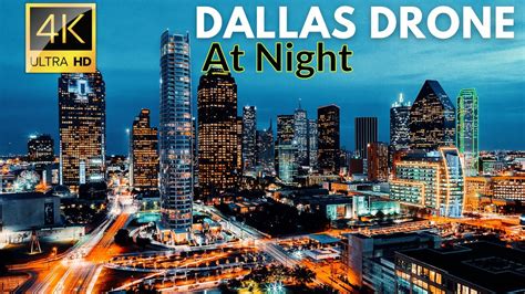 Dallas in 4K UHD Drone Video at Night || Dallas, Texas, USA at Night ...