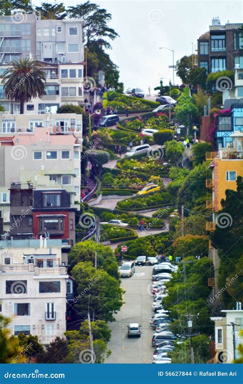 Aerial View of Lombard Street in San Francisco, California Editorial ...