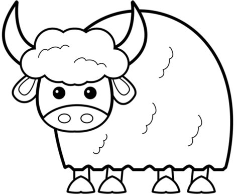 Cute Yak coloring page | Free Printable Coloring Pages