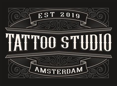 Vintage logo for tattoo studio 560539 Vector Art at Vecteezy