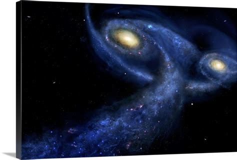 The predicted collision between the Andromeda galaxy and the Milky Way Wall Art, Canvas Prints ...