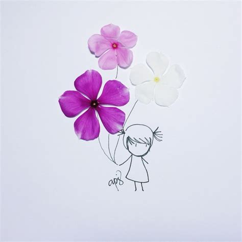 Flower Petal Art, Flower Petals, Flowers, Flower Girls, Easy Doodles Drawings, Simple Doodles ...