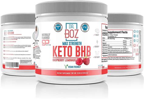 Dr. Boz Keto BHB Powder [Exogenous Ketones Supplement] [Raspberry Lemonade 244g] - Dietary ...