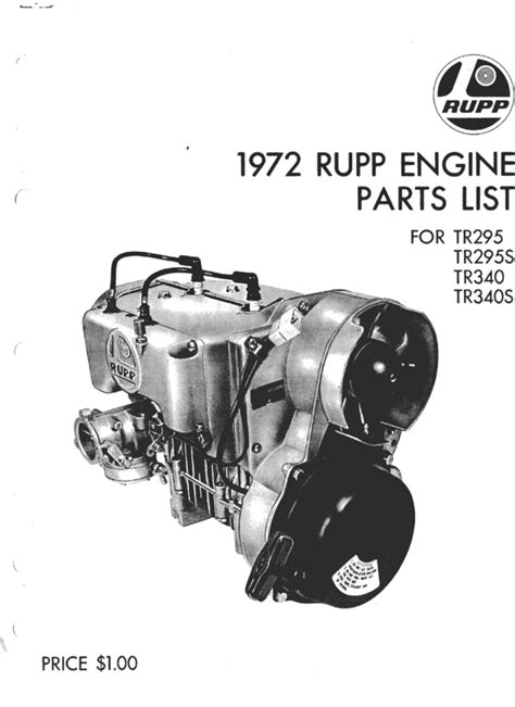 1972 rupp snowmobile engine parts manual 295 - 340 - Tradebit