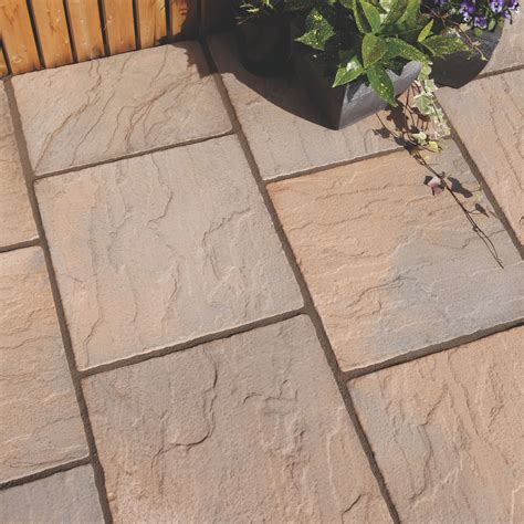 Brown Blend Derbyshire Single Paving Slab (L)450mm (W)450mm ...