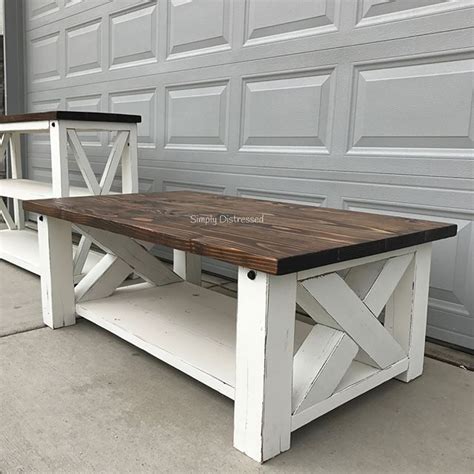 This was a perfect matching set in dark walnut top with Distressed white bottoms. The Black ...