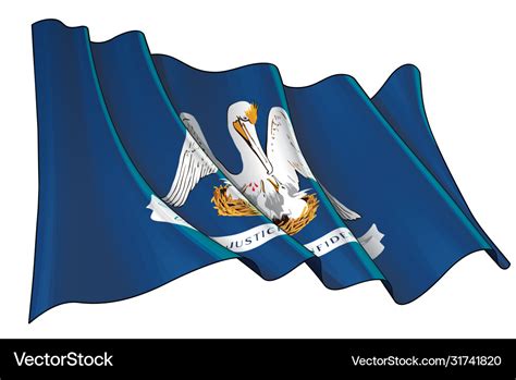 Waving flag state louisiana Royalty Free Vector Image