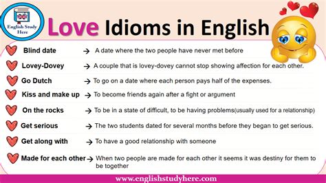 Love Idioms in English - English Study Here