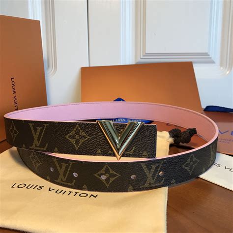 Louis Vuitton lv woman belt original leather version reversible monogram/pink Accesories ...