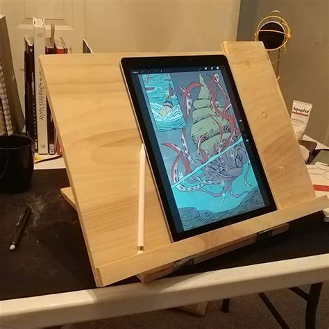 I just finished making this iPad stand to use as a work easel for ...