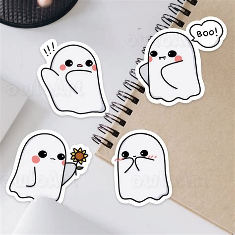 Cute Ghost Sticker Halloween Sticker Water-resistant Sticker Stickers ...