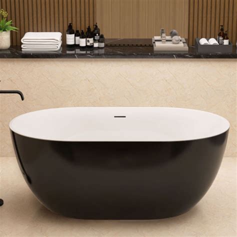 Dropship 59" Acrylic Free Standing Tub - Classic Oval Shape Soaking Tub ...