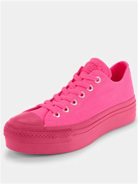 Converse All Star Platform Ox Plimsolls in Pink (neon_pink) | Lyst