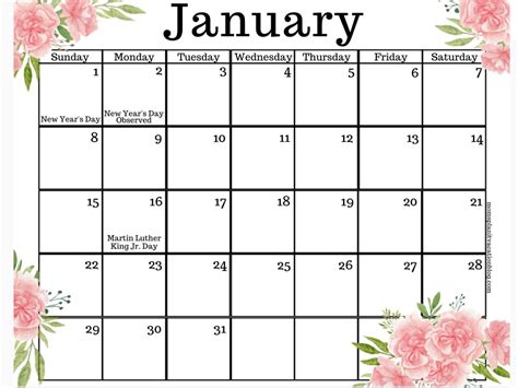 Blank January 2023 Calendar Printable PDF Templates, 43% OFF