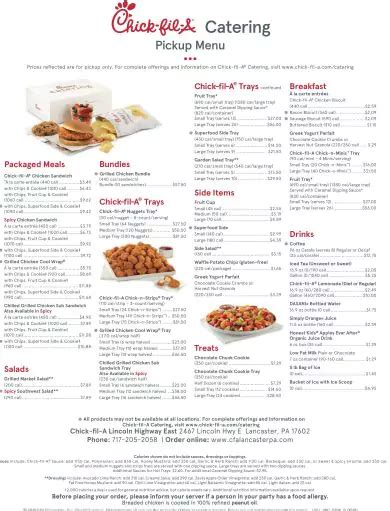 [PDF] Chick Fil A Catering Menu PDF - Panot Book