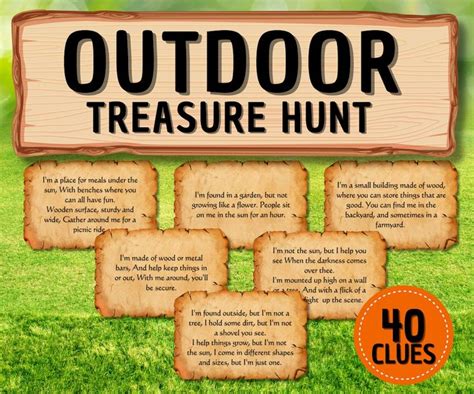 Outdoor Scavenger Hunt Printable Game for Kids Backyard Games Treasure ...