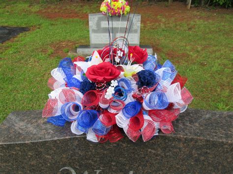 Headstone saddle, Grave decoration, Gravestone saddle, Deco mesh flower arrangement, Tombstone ...